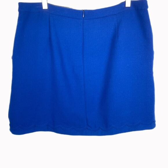 Banana Republic Blue Scalloped Mini Skirt Sz 14 - Picture 2 of 5
